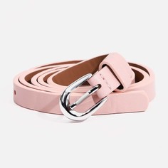Ремень женский, ширина 1.3 см, винт, пряжка металл, цвет розовый No Brand