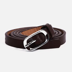 Ремень женский, ширина 1.2 см, винт, пряжка металл, цвет коричневый No Brand