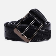 Ремень мужской, ширина 4 см, пряжка металл, винт, цвет черный No Brand