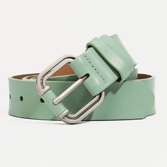Ремень женский, ширина 3.5 см, винт, пряжка металл, цвет зеленый No Brand