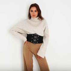 Корсет на кнопках, ширина 11,5 см, резинка, цвет черный No Brand