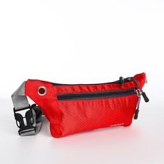 Поясная сумка на молнии, наружный карман, разъем для usb, цвет красный No Brand