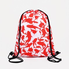 Мешок для обуви на шнурке, цвет белый/красный No Brand