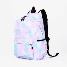 Рюкзак на молнии, наружный карман, цвет сиреневый/розовый No Brand