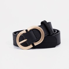 Ремень женский, ширина 2.8 см, пряжка металл, цвет черный No Brand