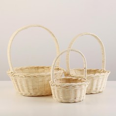 Набор корзин, 3 шт, 20х6(24) см, 16х6(20) см, 12х5(15) см No Brand