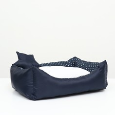 Лежанка со звездочками , 50 х 40 х 15 см, подушка из бязи, флиса, No Brand