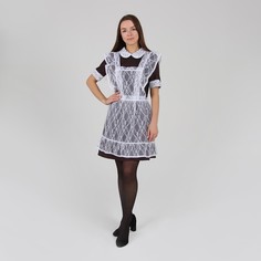 Школьный фартук, гипюр, мелкие цветы, р. 42-50, цвет белый + набор шаров 5 шт. Страна Карнавалия