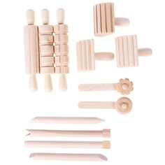 Деревянный набор инструментов для лепки, 12 шт., 19 × 6,5 × 7,5 см No Brand