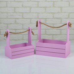 Набор кашпо деревянных 2 в 1 (25×15×30; 21×12×23 см) Дарим красиво