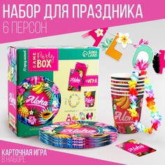 Набор бумажной посуды aloha: 6 тарелок, 6 стаканов Страна Карнавалия