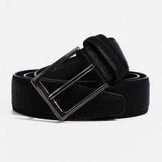 Ремень мужской, ширина 4 см, винт, пряжка металл, цвет черный No Brand
