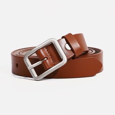 Ремень женский, ширина 2.2 см, винт, пряжка металл, цвет оранжевый No Brand