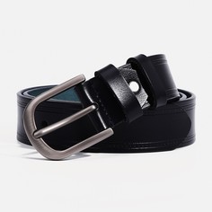 Ремень женский, ширина 3,2 см, винт, пряжка металл, цвет темно-синий No Brand
