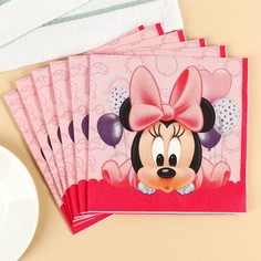 Салфетки бумажные минни маус, 33х33 см, 20 шт., 3-х слойные Disney