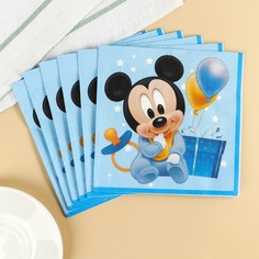 Салфетки бумажные микки маус, 33х33 см, 20 шт., 3-х слойные Disney