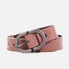 Ремень женский, ширина 3 см, винт, пряжка металл, цвет пудра No Brand