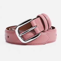 Ремень женский, ширина 3 см, винт, пряжка металл, цвет розовый No Brand