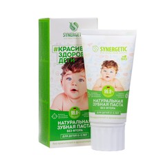 Детская зубная паста synergetic, липа и ромашка, от 0 до 3 лет, 50 г