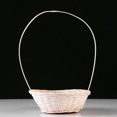 Корзина плетеная, 19x5 см, белый, бамбук No Brand