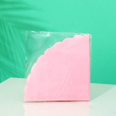 Салфетка круглая 32 см 12шт/уп розовый No Brand