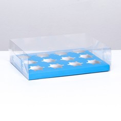 Коробка для 12 капкейков, голубой, 34.7 × 26.3 × 10 см Upak Land