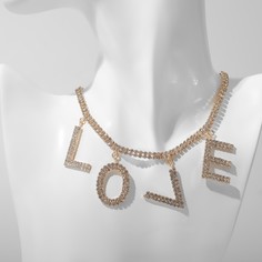 Колье love, цвет белый в золоте, 30см Queen Fair