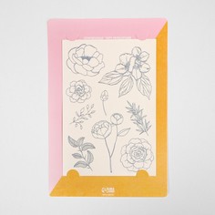 Наклейки‒тату flowers, 14 × 21 см Арт Узор