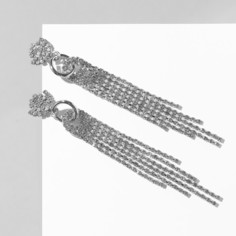 Серьги висячие со стразами Queen Fair