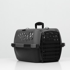 Переноска для животных с пластиковой дверью, 40 х 32 х 26, серая No Brand