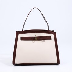 Сумка кросс-боди на молнии, цвет белый/коричневый No Brand