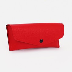 Футляр для очков на кнопке, салфетка, цвет красный No Brand