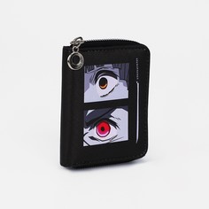 Кошелек на молнии, отдел для карт, для монет, цвет черный No Brand