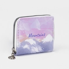 Кошелек на молнии, отдел для карт, для монет, цвет розовый/сиреневый No Brand