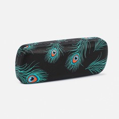 Футляр для очков хлопушка, салфетка, цвет черный No Brand