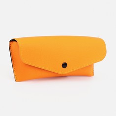 Футляр для очков на кнопке, салфетка, цвет оранжевый No Brand