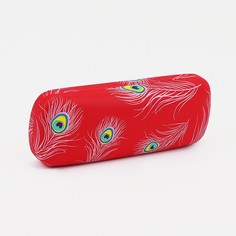 Футляр для очков хлопушка, салфетка, цвет красный No Brand