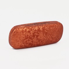 Футляр для очков хлопушка, салфетка, цвет коричневый No Brand