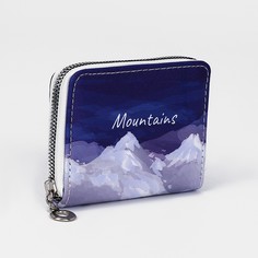 Кошелек на молнии, отдел для карт, для монет, цвет синий No Brand