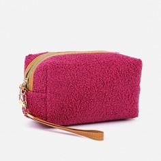 Косметичка на молнии, с подкладом, цвет малиновый No Brand