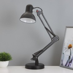 Лампа настольная е27, h=55 см, шарнирная черная Risalux