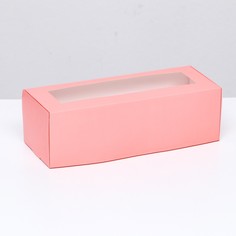 Коробка складная с окном под рулет, розовая, 26 х 10 х 8 см Upak Land