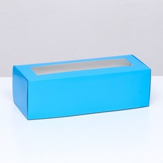 Коробка складная с окном под рулет, голубая, 26 х 10 х 8 см Upak Land