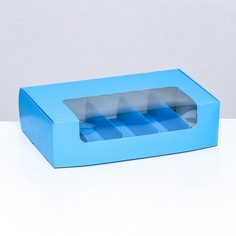 Коробка складная, под 5 эклеров голубой, 25 х 15 х 6,6 см Upak Land