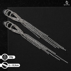 Серьги висячие со стразами Queen Fair