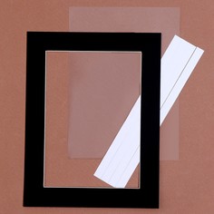 Паспарту размер рамки 21,5 × 16,5 см, прозрачный лист, клейкая лента, цвет черный No Brand