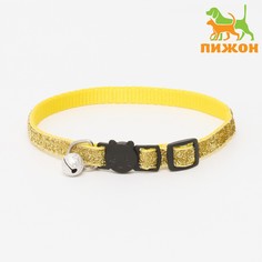 Ошейник кошачий, 19-32 х 1 см, золотой Пижон
