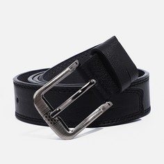 Ремень мужской, ширина 3,5 см, винт, пряжка металл, цвет черный No Brand