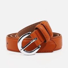 Ремень женский, ширина 2,5 см, винт, пряжка металл, цвет оранжевый No Brand