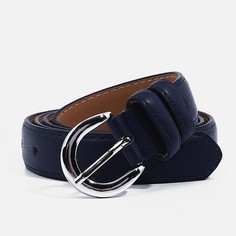 Ремень женский, ширина 2,5 см, винт, пряжка металл, цвет синий No Brand